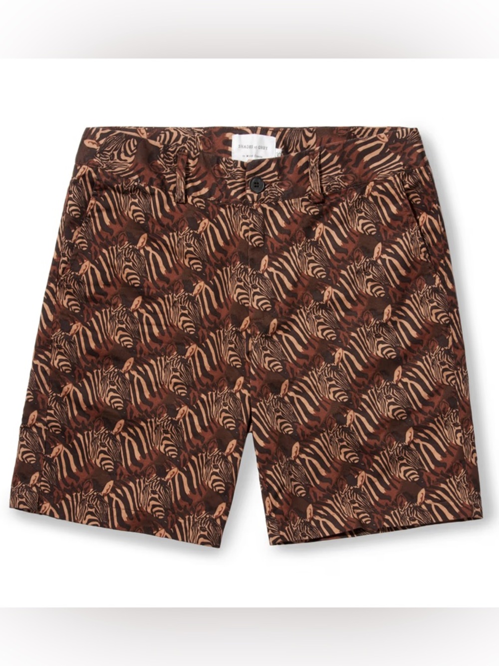 Shades of Grey by Micah Cohen Zebra Heats Print Flat Front Shorts - Size 32